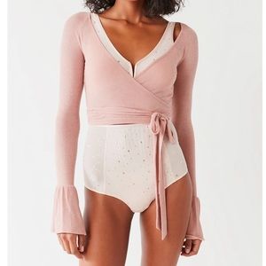 Urban Outfitters Shea wrap-around long sleeve top